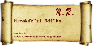 Muraközi Réka névjegykártya